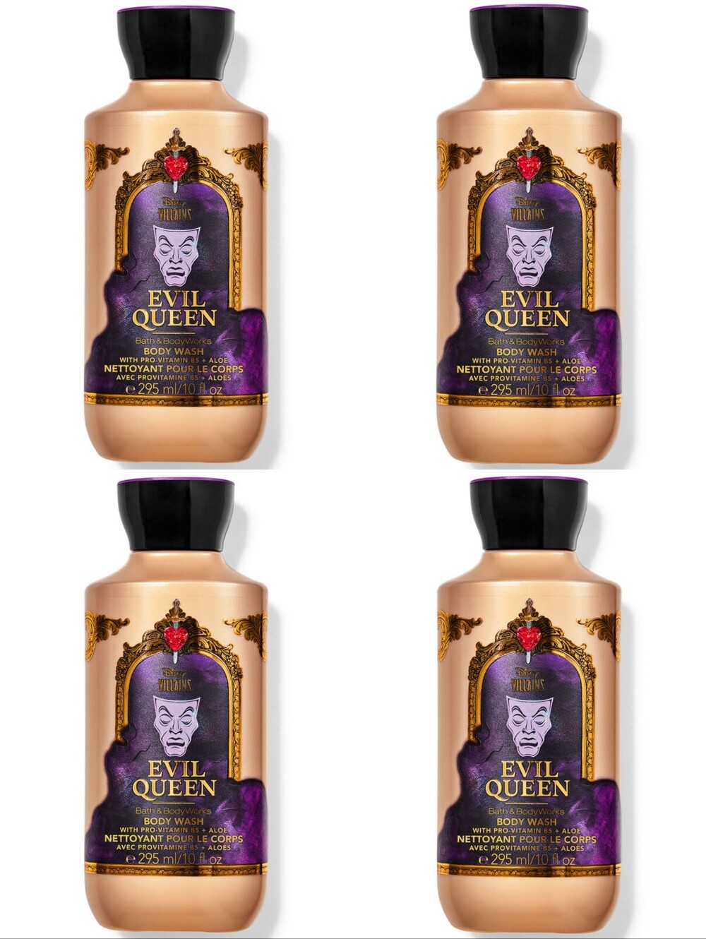 Bath & Body Works Disney Snow White Evil Queen Body Wash Set of 4 NEW RARE
